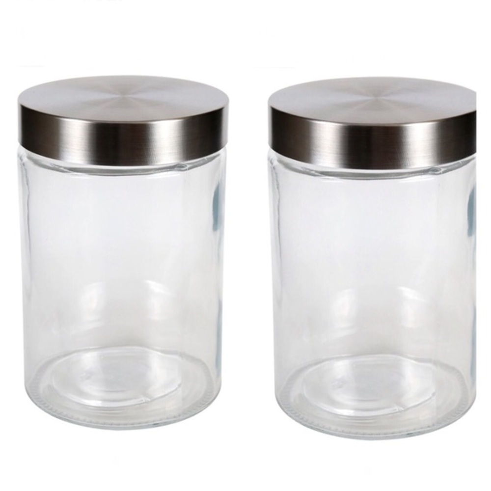 3piece set-2 tall glass jars &‎ chalkboard label pantry storage craft organizers